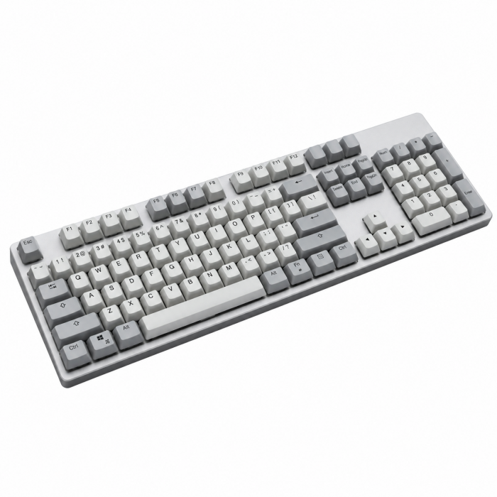 Slim Wired Keyboard, Full-Size Low-Profile Design, Silver Gray