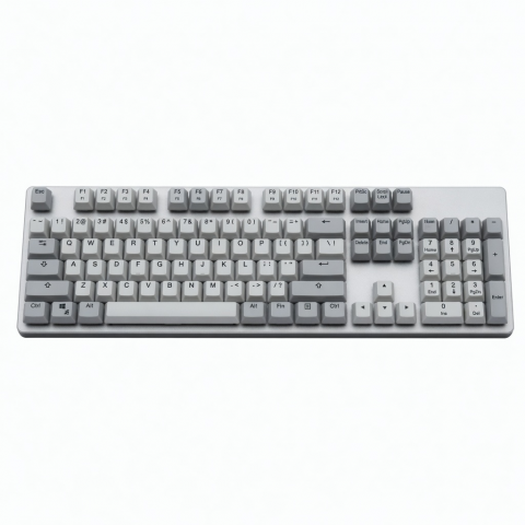 Slim Wired Keyboard, Full-Size Low-Profile Design, Silver Gray