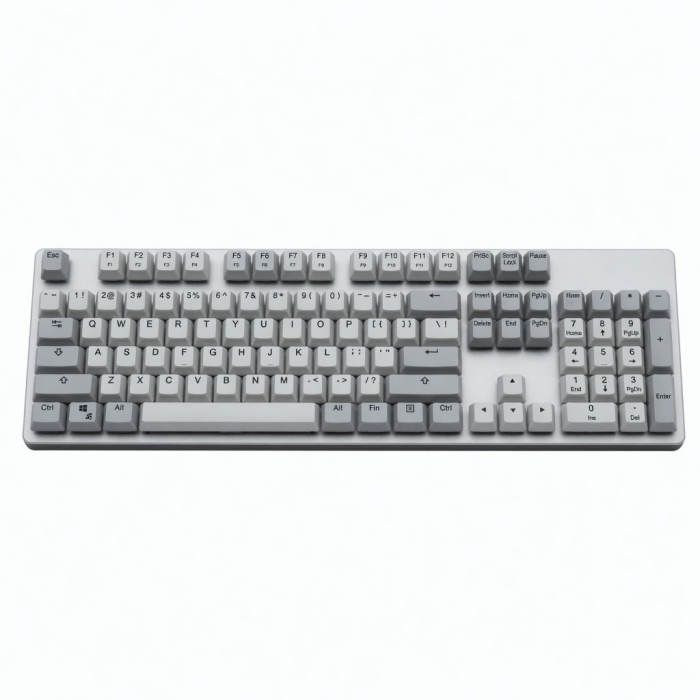 Slim Wired Keyboard, Full-Size Low-Profile Design, Silver Gray