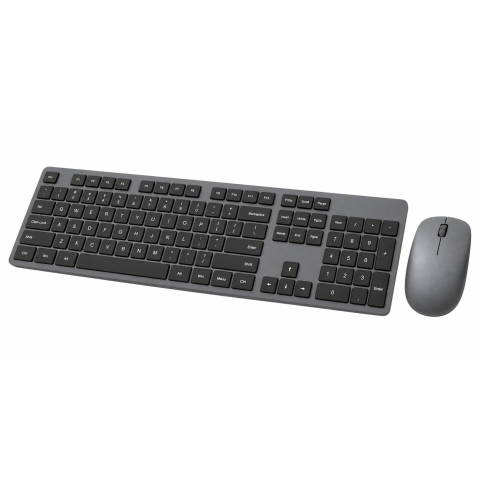 Slim Wireless Keyboard and Mouse Combo, Gray, Low Profile
