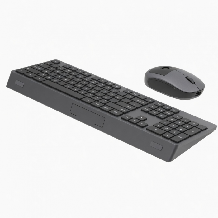 Slim Wireless Keyboard and Mouse Combo, Gray, Low Profile