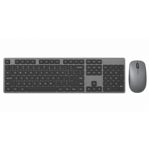 Slim Wireless Keyboard and Mouse Combo, Gray, Low Profile