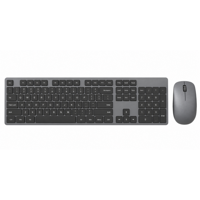 Slim Wireless Keyboard and Mouse Combo, Gray, Low Profile