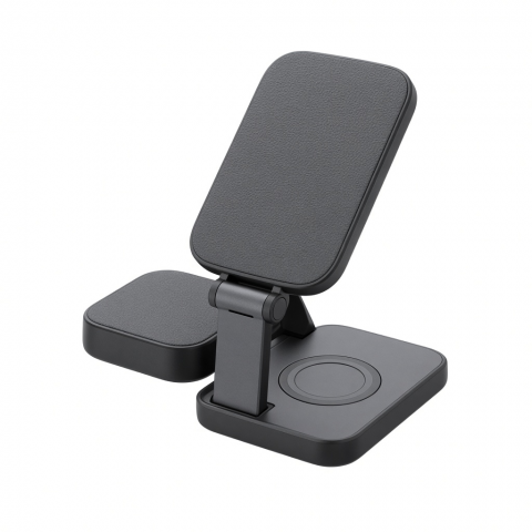 3-in-1 Foldable Wireless Charging Stand, Black, 25W