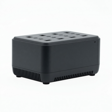 240W Desktop Charger, Black, 12-Port USB Charging Station