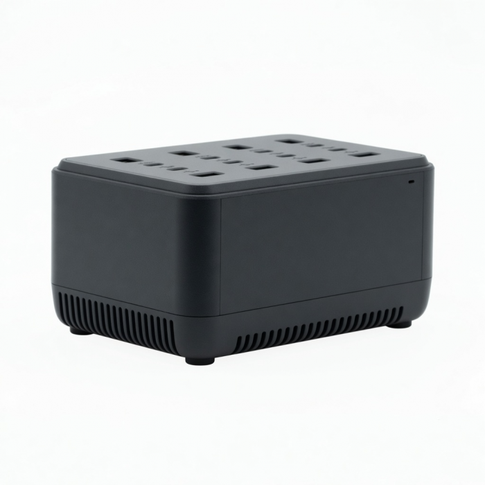 240W Desktop Charger, Black, 12-Port USB Charging Station