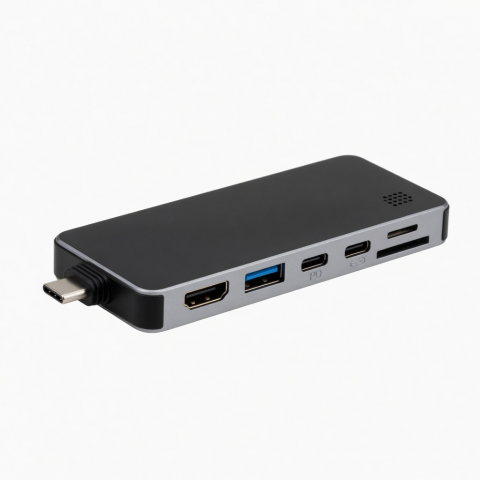 USB-C Hub Adapter, Aluminum Alloy, HDMI, USB 3.0, SD Card Reader