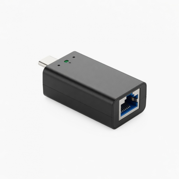 USB-C Gigabit Ethernet Adapter, Black, RJ45 Port, 1000 Mbps Speed